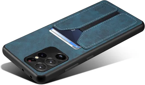 Kowauri Funda para Samsung Galaxy S22 Ultra, Funda de piel sintética con ranura para tarjeta de crédito Funda protectora ultra delgada para Samsung