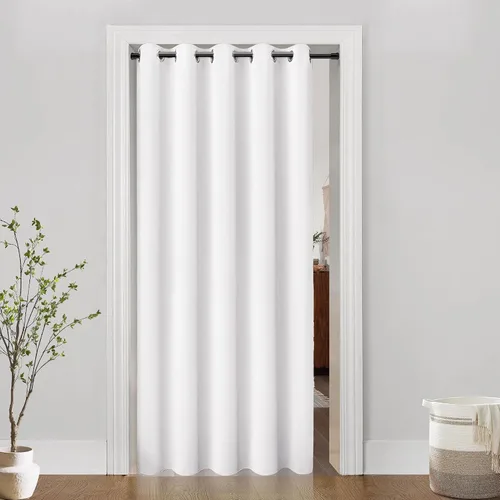 Miniatura 16 de Cortina de puerta para privacidad de puerta, cortina para puertas de armario para abrir armario de dormitorio, cortinas térmicas opacas para calor