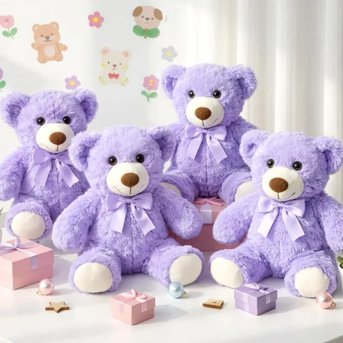 Miniatura 11 de Civaner Paquete de 4 osos de peluche de 14 pulgadas, lindos osos suaves, regalos a granel para mujeres, mejores amigas y novias (azul)
