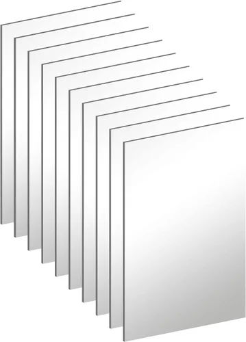 10 azulejos de espejo acrílicos para decoración de pared, 4 x 6 x 0.07 pulgadas, hoja de espejo de pared rectangular con calcomanías adhesivas para