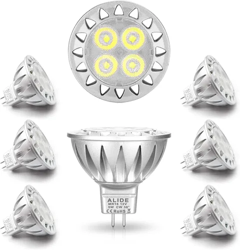 Miniatura 9 de ALIDE Bombillas LED MR16 GU5.3, 50 W, equivalente a halógena, 2700 K, blanco cálido, MR16 5 W, 12 V, bombillas de bajo voltaje, focos