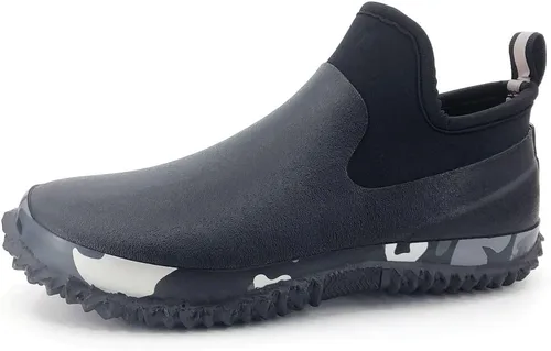 Miniatura 6 de SYLPHID Zapatos de jardín para hombre, zapatos de lluvia impermeables de neopreno para campamento, cuidado del césped, jardinería y trabajo