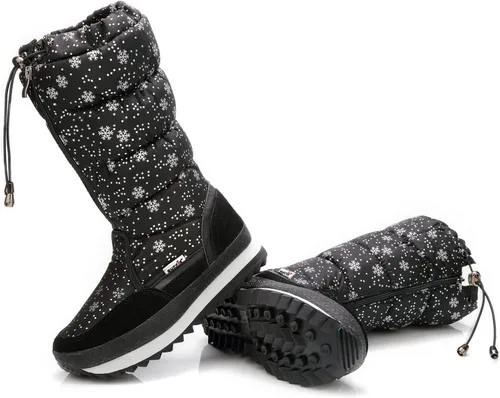 Miniatura 5 de DADAWEN - Botas de nieve para mujer, impermeables, con forro de piel