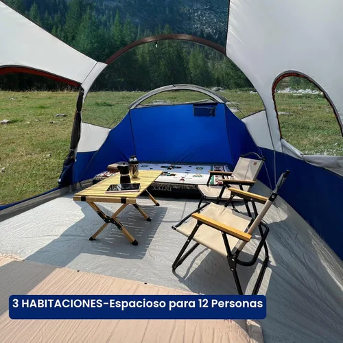 Miniatura 6 de CAMPROS CP Tienda de campaña para 12 personas, tiendas de campaña familiares de 3 habitaciones, tienda familiar impermeable y resistente al viento