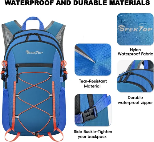 Miniatura 2 de Seektop Mochila plegable impermeable de 20L para senderismo, mochila ultraligera pequeña y ligera para el día, mochila compactable para hombres