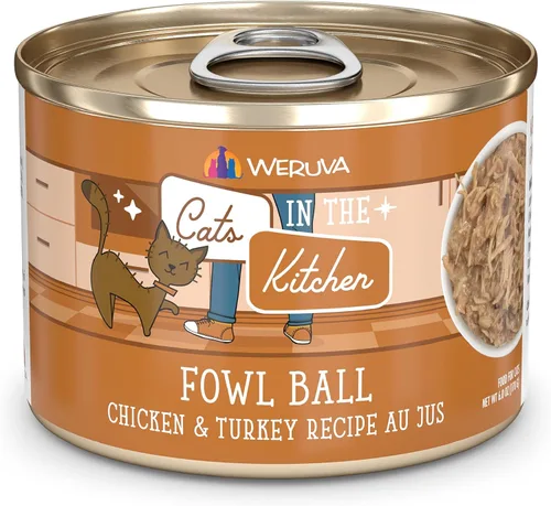 Miniatura 16 de Weruva Cats in The Kitchen, Kitty Gone Wild with Wild Salmon Au Jus - Alimento para gatos, lata de 6 onzas (paquete de 24)