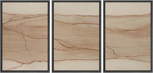 Miniatura 105 de SIGNWIN Conjunto de arte de pared de lienzo enmarcado, acuarela pastel, cielo de nubes rosas, colina verde del campo, naturaleza, vida silvestre