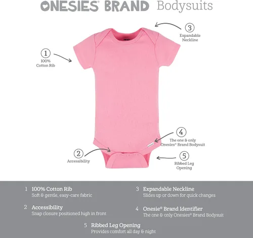 Miniatura 6 de Onesies Brand baby-girls 8-pack Short Sleeve Mix & Match Bodysuits