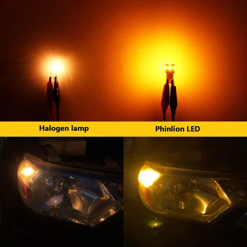 Miniatura 5 de PHINLION 194 foco LED amarillo ámbar súper brillante 168 2825 2827 T10 W5W miniatura focos LED de repuesto para luces de interior de coche, domo