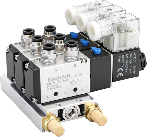 Miniatura 11 de Baomain 4V210-08 AC 220V 5/32" Quick Fitting 2 Posición 5 W Silenciador Base