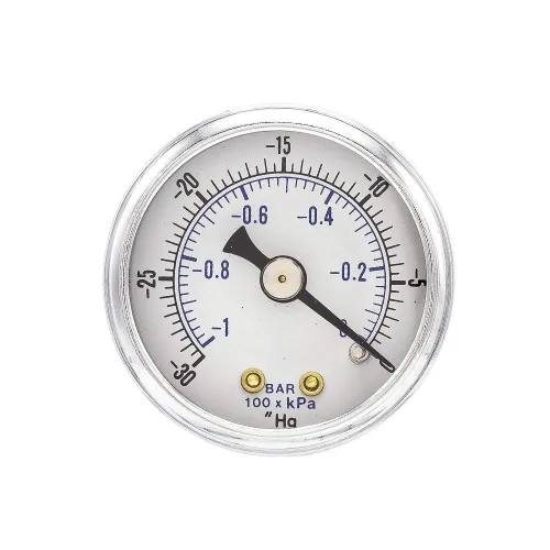 Miniatura 6 de PIC Gauges 102D-158B-GL Medidor de presión en seco de montaje trasero central con caja de acero negro, internos de latón, bisel cromado, lente