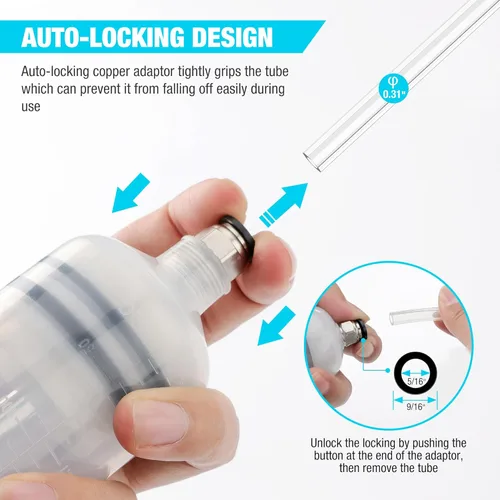 Miniatura 5 de DURATECH Extractor de Líquido Automotriz de 200CC, Bomba de Líquido con Tubos de Extensión Largos, Jeringa de Aceite con Potente Succión, Bomba