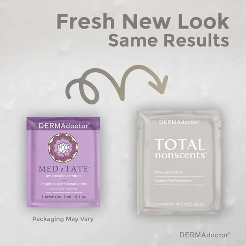 Miniatura 2 de DERMAdoctor Toallitas desodorantes envueltas individualmente, toallitas antitranspirantes refrescantes, tratamiento de hiperhidrosis formulado por