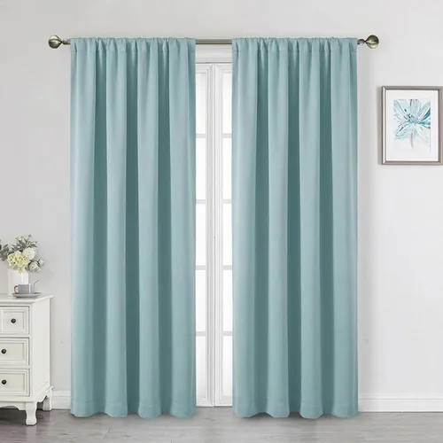 Miniatura 118 de Cortinas opacas para dormitorio, sala de estar, juego de 2 paneles de 54 pulgadas de largo, cortinas de oscurecimiento de habitación con aislamiento