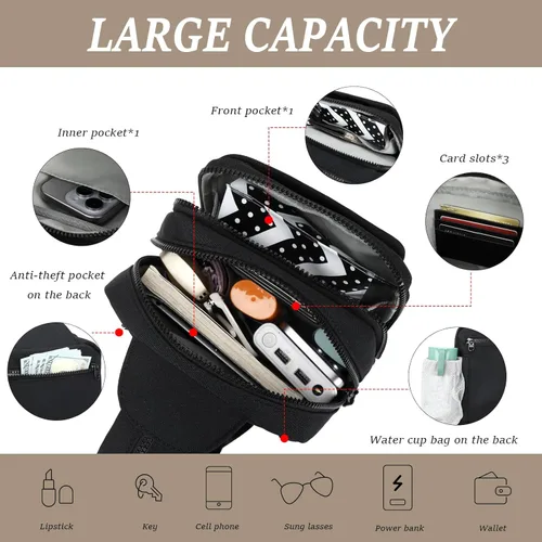 Miniatura 4 de MYHOZEE - Bolsa para colgarse, mochila con bandolera, bolso - 2 en 1 de nailon con bolsillo para pañales con toallitas, bolsillo para botella