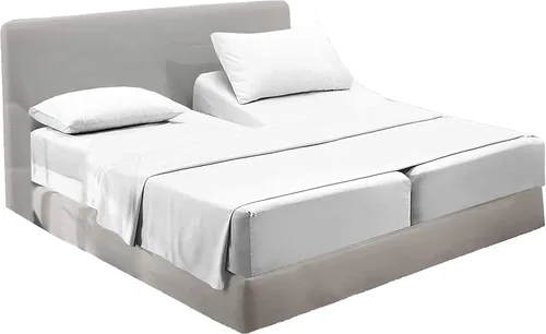 Miniatura 26 de PURE ECO Juego de sábanas de algodón natural, 5 piezas, tamaño King dividido, color beige, calidad suave, bolsillo profundo de 16 pulgadas, juego