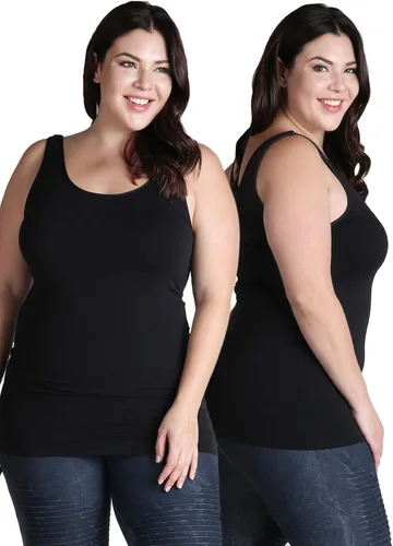 NIKIBIKI Camiseta sin mangas clásica sin costuras para mujer, paquete múltiple, fabricada en Estados Unidos, talla grande