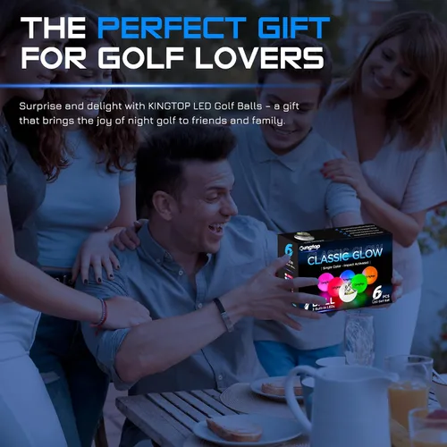 Miniatura 8 de KINGTOP Upgraded Glow in The Dark Golf Balls - Super Bright Light Up LED Golf Ball - with Glow Golf Tees and Storage Bag - Fun Night Golfing Gift