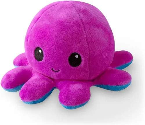 Miniatura 2 de TeeTurtle - El pulpo de peluche reversible original - Morado + azul - Bonitos animales de peluche sensoriales que muestran tu estado de ánimo, azul