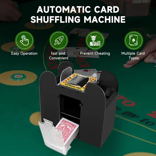 Miniatura 6 de Unniweei Automatic Card Shuffler, Battery-Operated Electric Shuffler, Casino Card Game for Poker, Home Card Game, UNO, Phase10, Texas Hold'em