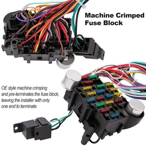 Miniatura 3 de Kit de arnés de cableado de 21 circuitos, cables universales extralargos para Ford, Chevy, Chrysler, Mopar Hotrods y Ratrods