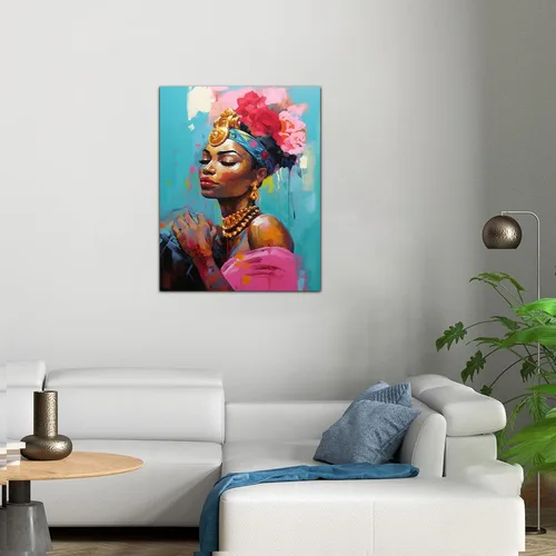 Miniatura 166 de Arte de pared afroamericano, decoración de rey y reina bailarín negro para sala de estar, arte de pareja de amor negro para dormitorio, lienzo