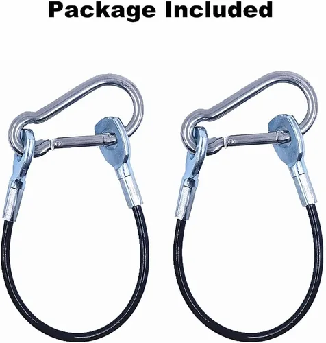Miniatura 3 de J Bryant Cables de gimnasio de extensión de máquina de cable de 10 pulgadas (2 piezas) con mosquetón de acero inoxidable para sistemas de poleas