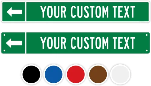 Miniatura 10 de Letrero direccional personalizado, flecha de dirección personalizada para letrero de Navidad, (SI-9583) 18 x 4 pulgadas, ACM, resistente a