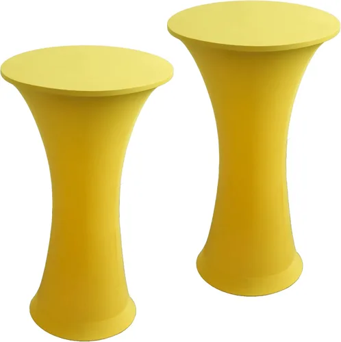 Miniatura 10 de Mantel Redondo Elástico de Spandex para Cóctel, Paquete de 2, 24"x43" Cubierta de Mesa Ajustada Highboy Elástica, Mantel Redondo de Cóctel para Mesa
