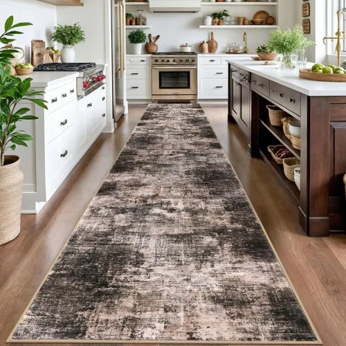 Miniatura 1071 de IOHOUZE Alfombra abstracta lavable de 3 x 12 pies para pasillos, antideslizante para cocina, camino de entrada de lana sintética para interiores