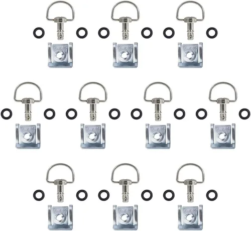 Miniatura 5 de MOTO4U otorcycle - Sujetadores de carrera de liberación rápida con anillo en D tipo C de 0.555 pulgadas, plateado mate (paquete de 10)