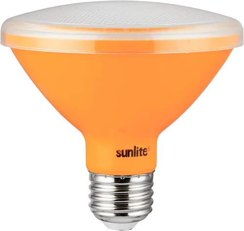 Sunlite 81474 - Bombilla LED PAR30 empotrable de cuello corto, 8 W (equivalente a 75 W), base mediana (E26), reflector, certificación ETL, ámbar, 1
