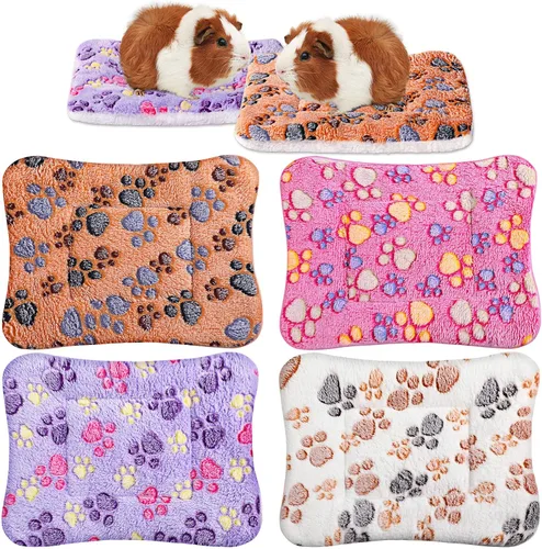 Miniatura 14 de Tuanse Paquete de 4 Tapetes de Cama Ultra Suaves para Perros y Gatos con Lindos Estampados, Almohadilla Reversible de Vellón para Jaula/Perrera