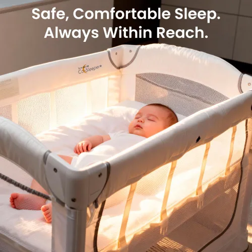 Miniatura 4 de Arm's Reach Ideal Ezee - Moisés plegable 3 en 1 para mesita de noche y patio de juegos con laterales de malla transpirable con bolsillos laterales