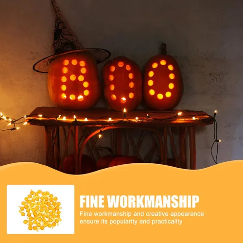 Miniatura 7 de OSALADI 60 bombillas de calabaza de repuesto para árbol de cerámica de Halloween, bombillas temáticas de Halloween para decorar árboles de fiesta