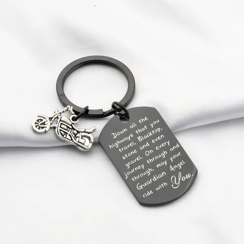 Miniatura 3 de FUSTMW Llavero de motociclista, regalo de motocicleta, llavero seguro para que tu ángel guardián viaje contigo, nuevo regalo para motociclista