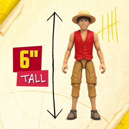 Miniatura 2 de Figura de acción de One Piece Monkey D. Luffy, 6 pulgadas (5.9 in) con 6 accesorios, incluye brazos y piernas intercambiables, póster deseado y base