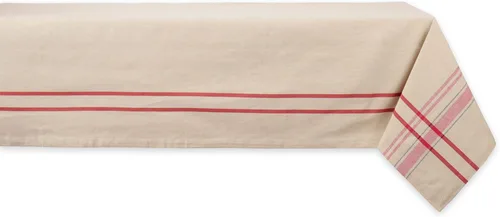 Miniatura 14 de DII - Mantel redondo para mesa de comedor, estilo rústico, colección de manteles con rayas estilo francés, 177.8 cm de diámetro, color gris Gris