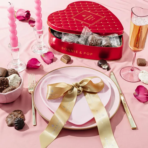 Miniatura 7 de Cesta de regalo de chocolate Regalo en forma de corazón para ella, madre, madre, esposa, cónyuge con trufas de chocolate con leche surtidas