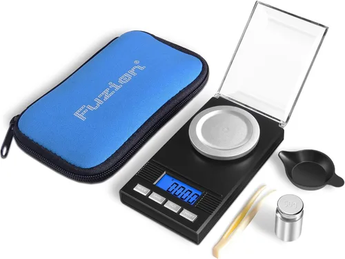 Miniatura 9 de Fuzion - Balanza de miligramos 50 g x 0,001 g, balanza de mg con diseño 9 en 1 - balanza micro, balanza de polvo para recarga con estuche portátil
