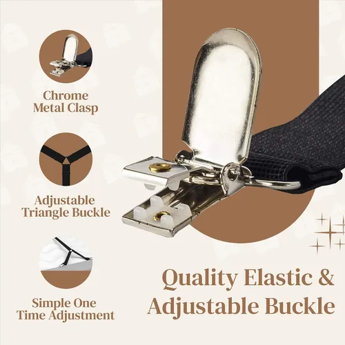 Miniatura 5 de FeelAtHome Correas de soporte de sábanas entrecruzadas – Las sábanas se mantienen con tirantes para mantener la sábana ajustada/plana en su lugar