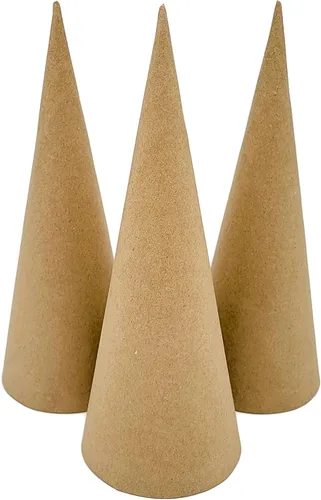 Miniatura 15 de Paper Mache Cone - Juego variado de 4 unidades de 17.87 x 5, 13.75 x 5, 10.63 x 4, 7 x 3 pulgadas.