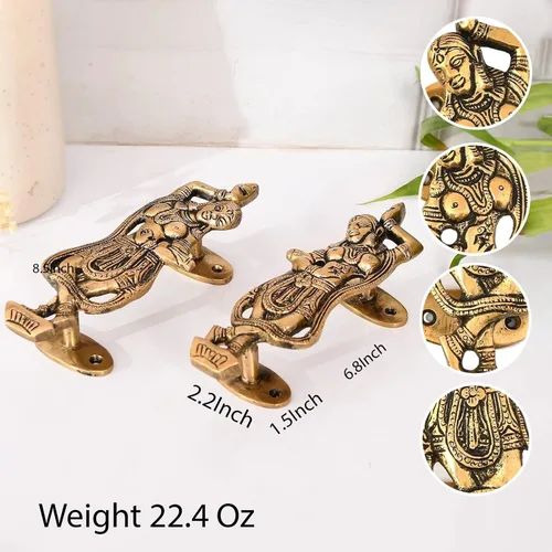 Miniatura 6 de LoveNspire Tiradores decorativos antiguos de puerta de dama bailarina de 6.8 pulgadas, par de 2 pomos únicos de latón para cajón, estante, armario