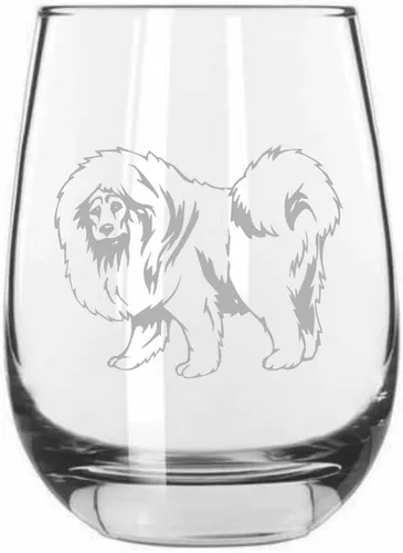Miniatura 329 de Sakhalin Husky Dog - Copa de vino grabada personalizada de 15.25 onzas sin tallo