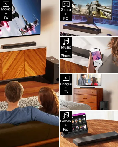 Miniatura 8 de ULTIMEA Barras de sonido para Smart TV con Dolby Atmos, sistema de sonido envolvente 3D para altavoces de TV, barra de sonido 2.1 para TV