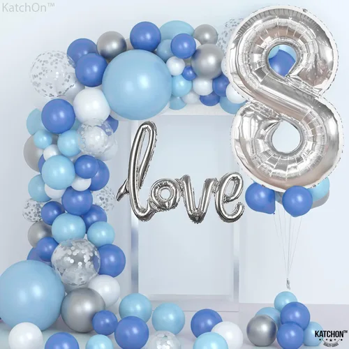 Miniatura 717 de KatchOn, Globo azul del número 1 para el primer cumpleaños, grande, 40 pulgadas, globo azul número 1 para primer cumpleaños, globo azul marino