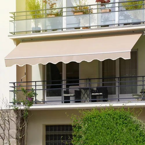 Miniatura 11 de MUPATER Toldo retráctil de 8 x 7 pies para patio, refugio al aire libre para terraza con manivela manual, proyección de 78 pulgadas, gris