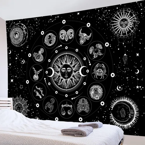Miniatura 15 de WEENEO Tapiz de pared de bosque de hongos, acuarela, abstracto, hippie, hongos, plantas, tapices de pared, tapiz botánico natural, tapiz para colgar