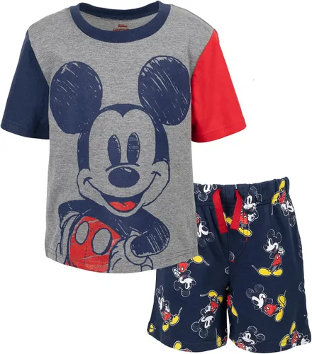 Disney Mickey Mouse Lion King Pixar Cars Pixar Toy Story - Conjunto de camiseta y pantalones cortos de felpa francesa para niños pequeños y grandes