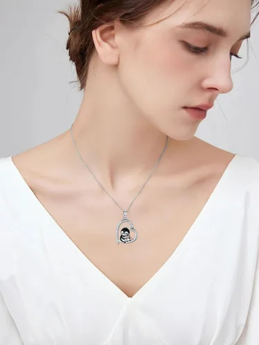 Miniatura 3 de POTOPYY Collar de rana, pingüino, elefante, panda, zorro, abeja, regalo para mujer, plata de ley S925, lindo colgante de animales, joyería